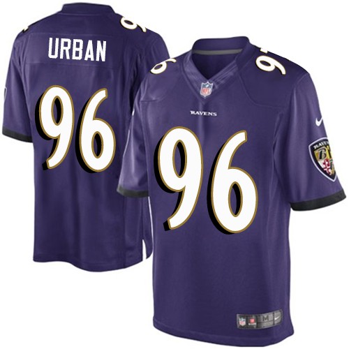 Youth Limited Brent Urban Nike Jersey Purple Home - #96 NFL Baltimore Ravens